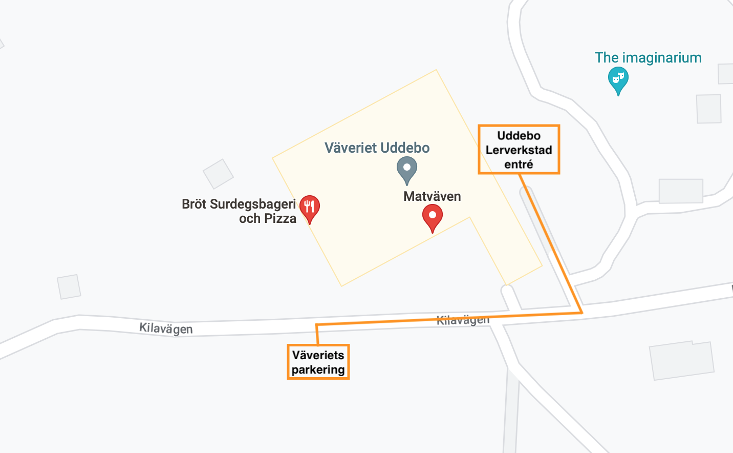 Bild på ingången till väveriet